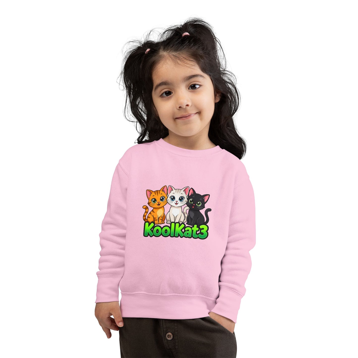 Cute Cat Toddler Sweatshirt - KoolKat3 Design
