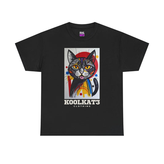 Cat Portrait T‑Shirt — Colorful KoolKat3 Graphic Tee