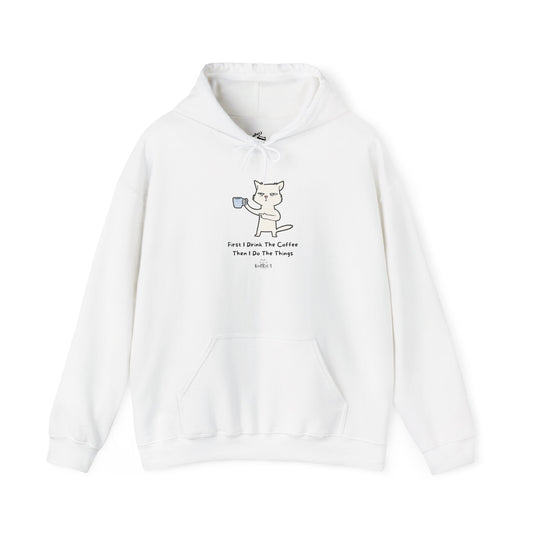 Coffee-Loving Cat Hoodie | Cute Unisex Sweatshirt, Cozy Pullover for Cat Lovers, Gift for Pet Owners, Fun Animal Apparel