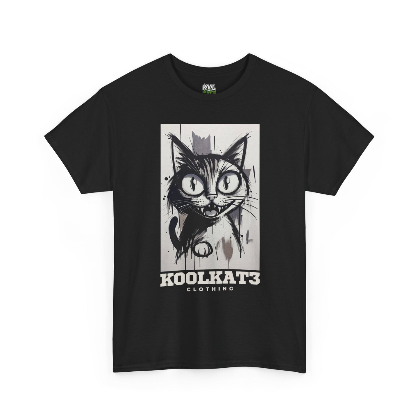 Cat Portrait T-Shirt — KoolKat3 Black Sketch Graphic Tee