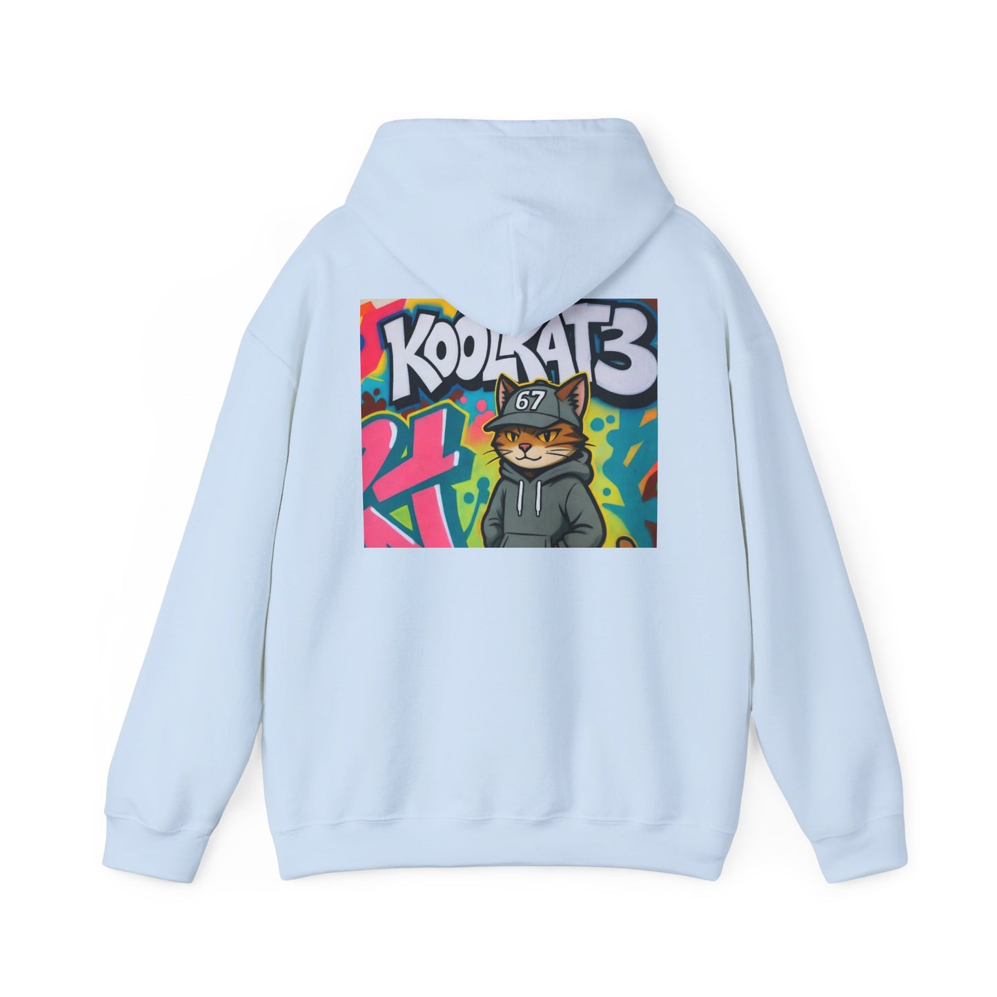KoolKat3 Graffiti Cat Hoodie — Streetwear Pullover with KoolKat3 Logo