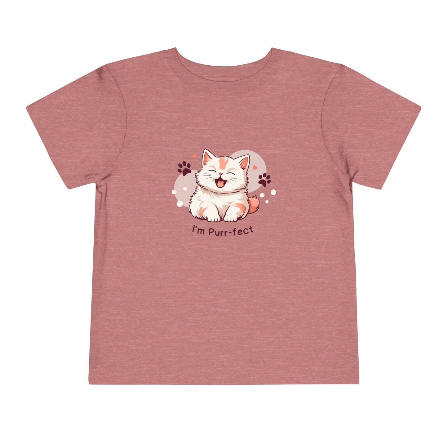 Adorable Toddler Cat Tee Shirt, Perfect Gift for Cat Lovers, Cute Baby T-Shirt for Birthdays, Pet-themed Apparel, Toddler Short Sleeve Top