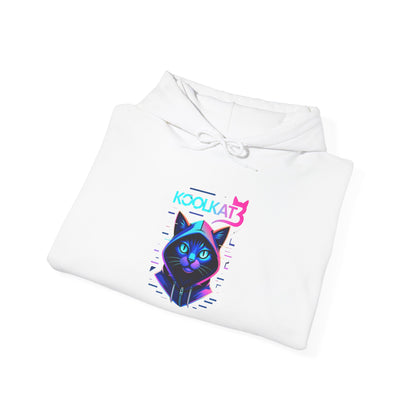 Cat Cyberpunk Hoodie - Kookikat Neon Retro Futuristic Graphic Hooded Sweatshirt