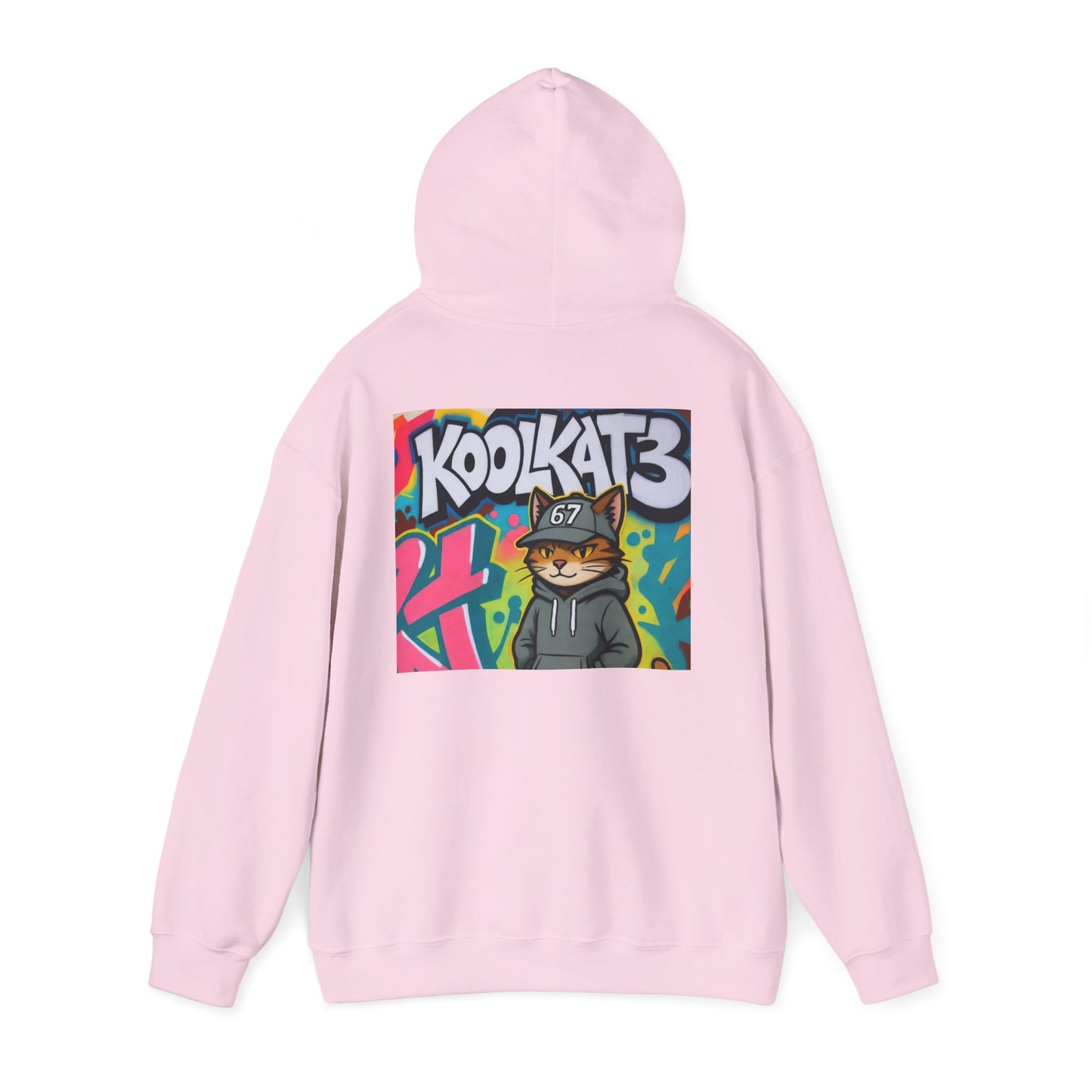 KoolKat3 Graffiti Cat Hoodie — Streetwear Pullover with KoolKat3 Logo