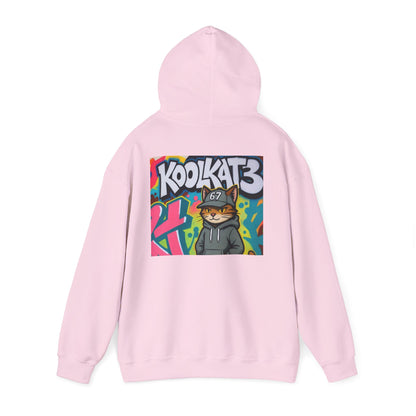 KoolKat3 Graffiti Cat Hoodie — Streetwear Pullover with KoolKat3 Logo