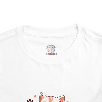 Adorable Toddler Cat Tee Shirt, Perfect Gift for Cat Lovers, Cute Baby T-Shirt for Birthdays, Pet-themed Apparel, Toddler Short Sleeve Top