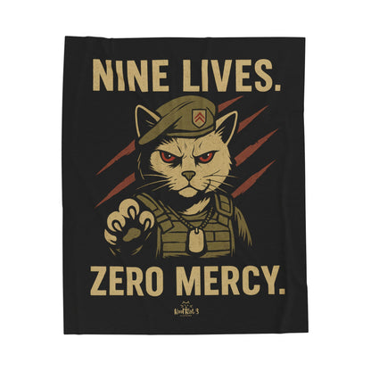 Military Cat Plush Blanket, Cozy Fleece Throw, Cat Lover Gift, Unique Home Decor, Comfort Blanket for All Occasions