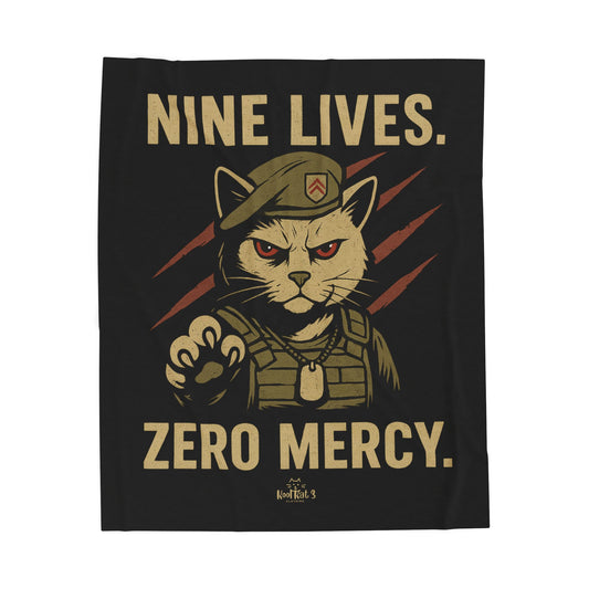 Military Cat Plush Blanket, Cozy Fleece Throw, Cat Lover Gift, Unique Home Decor, Comfort Blanket for All Occasions