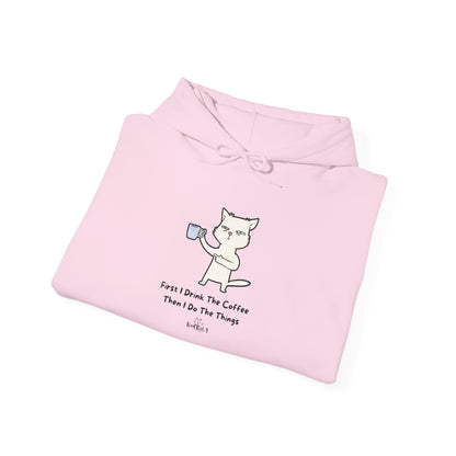 Coffee-Loving Cat Hoodie | Cute Unisex Sweatshirt, Cozy Pullover for Cat Lovers, Gift for Pet Owners, Fun Animal Apparel
