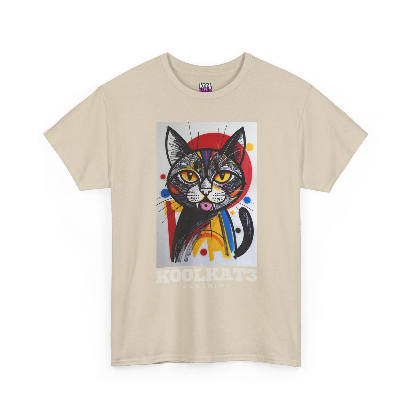 Cat Portrait T‑Shirt — Colorful KoolKat3 Graphic Tee