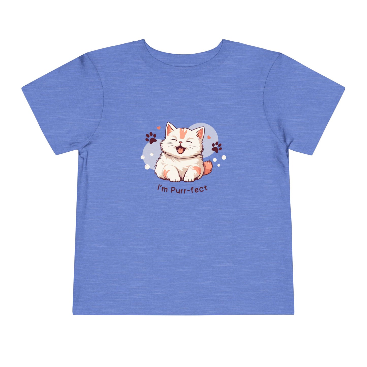 Adorable Toddler Cat Tee Shirt, Perfect Gift for Cat Lovers, Cute Baby T-Shirt for Birthdays, Pet-themed Apparel, Toddler Short Sleeve Top