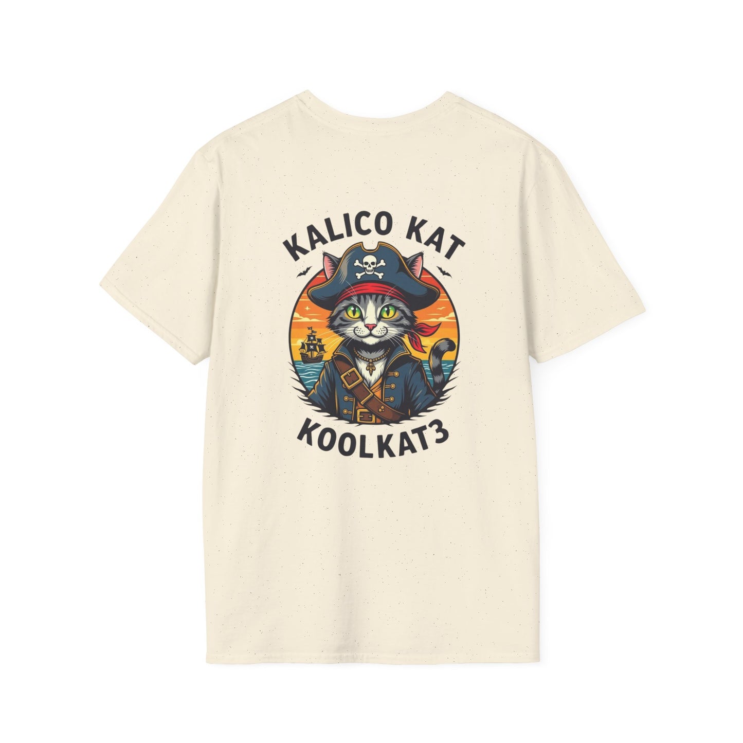 Pirate Cat T-Shirt, Fun Unisex Tee, Retro Cat Shirt, Funny Gift for Cat Lovers, Cool Animal Graphic Tee