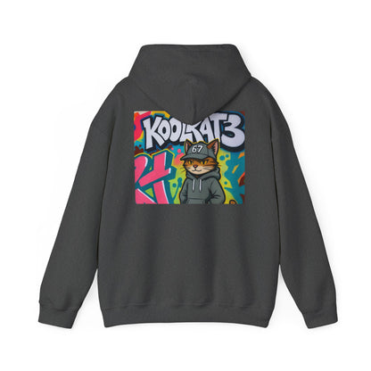 KoolKat3 Graffiti Cat Hoodie — Streetwear Pullover with KoolKat3 Logo