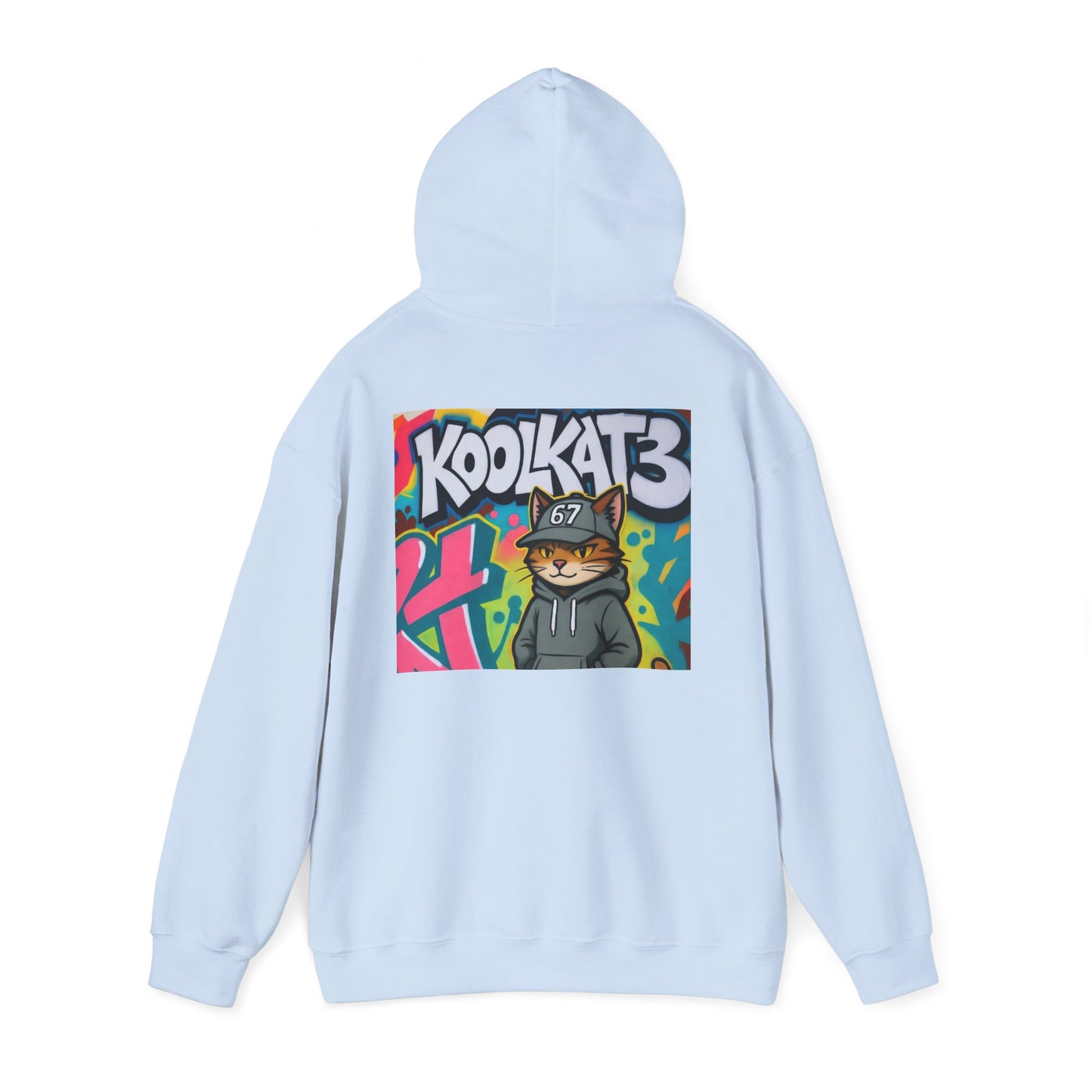 KoolKat3 Graffiti Cat Hoodie — Streetwear Pullover with KoolKat3 Logo