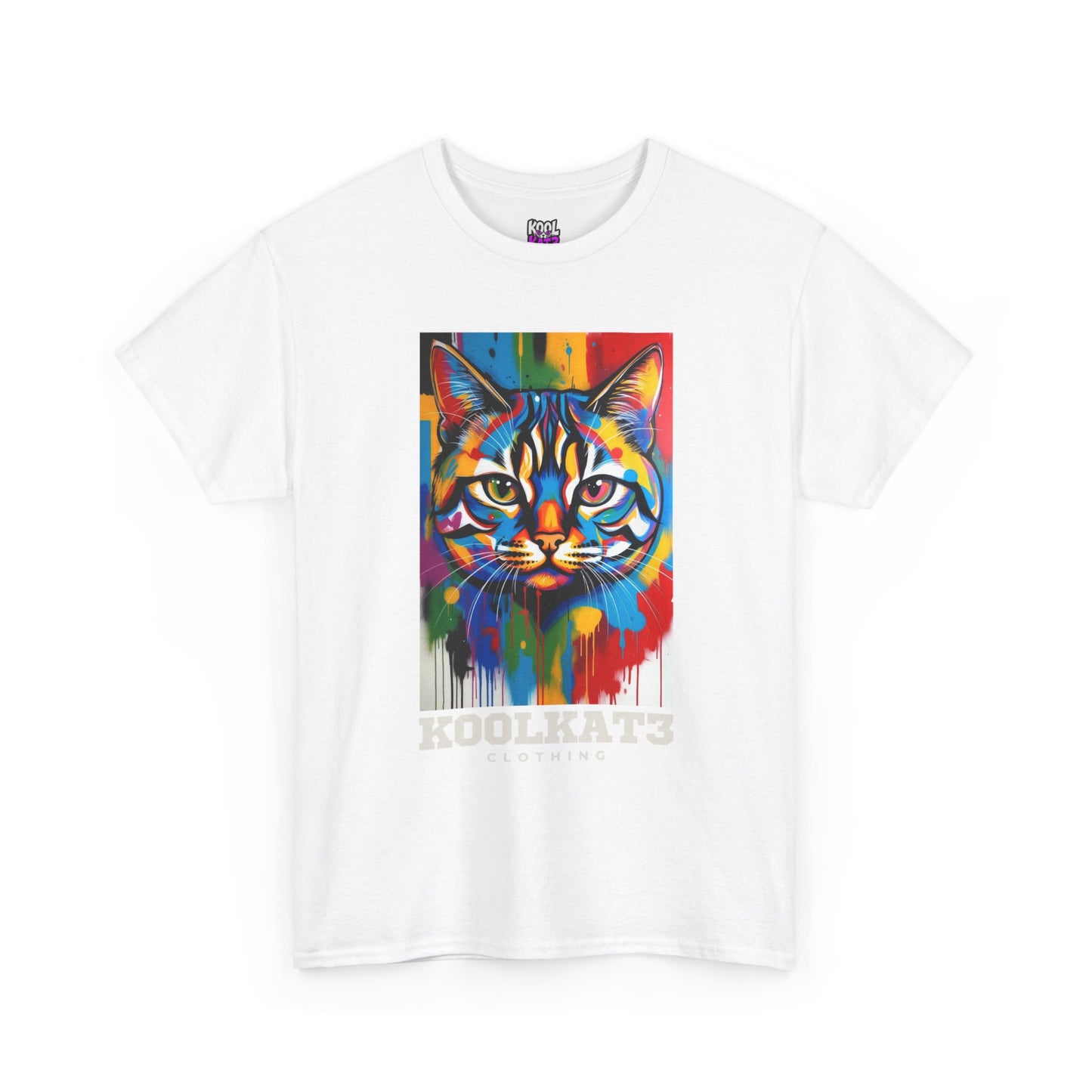 Cat Art T-Shirt — Colorful Drip Pop Art Kitty Tee