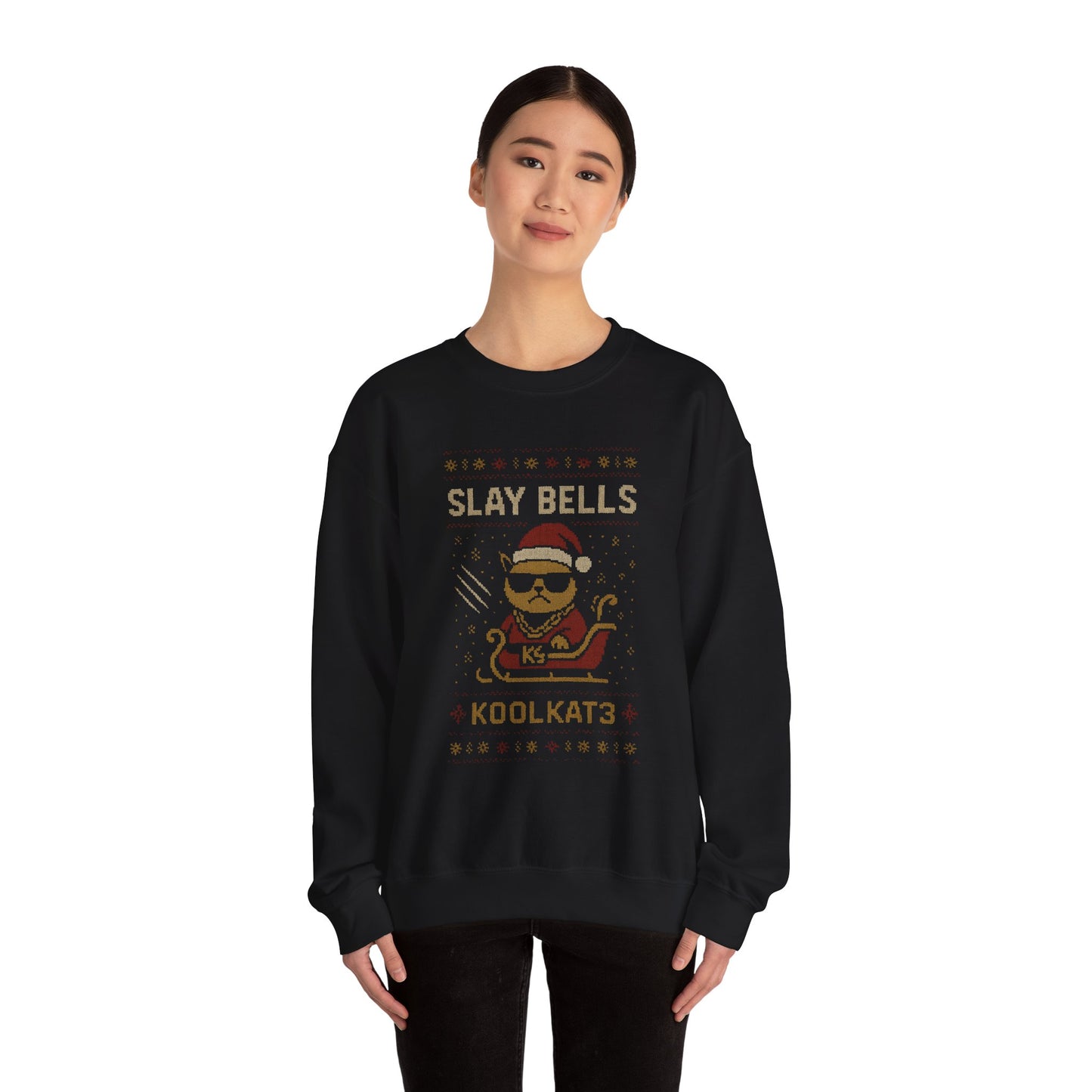 Holiday Slay Bells Crewneck Sweatshirt for Cozy Festive Vibes