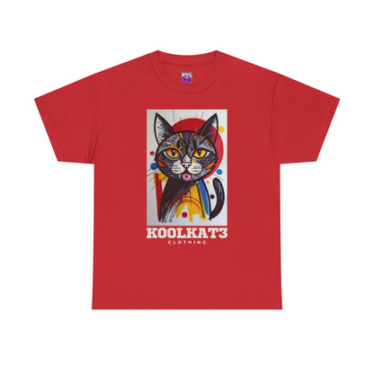 Cat Portrait T‑Shirt — Colorful KoolKat3 Graphic Tee