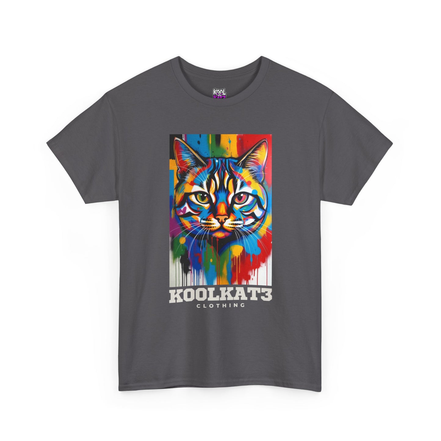 Cat Art T-Shirt — Colorful Drip Pop Art Kitty Tee