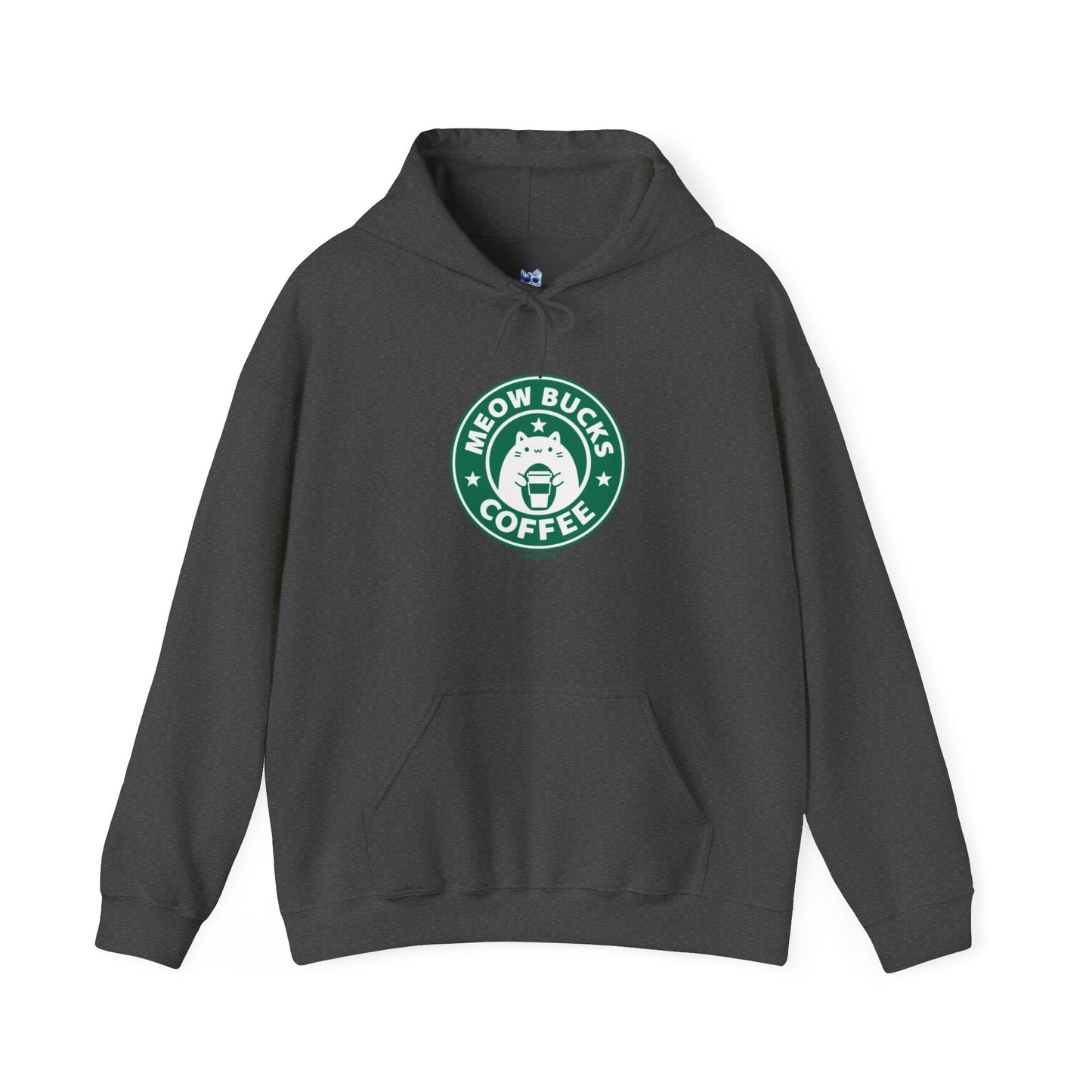 Cozy Unisex Hoodie - Meow Bucks Coffee Design, Perfect for Cat Lovers, Gift for Pet Owners, Casual Wear, Coffee Lovers