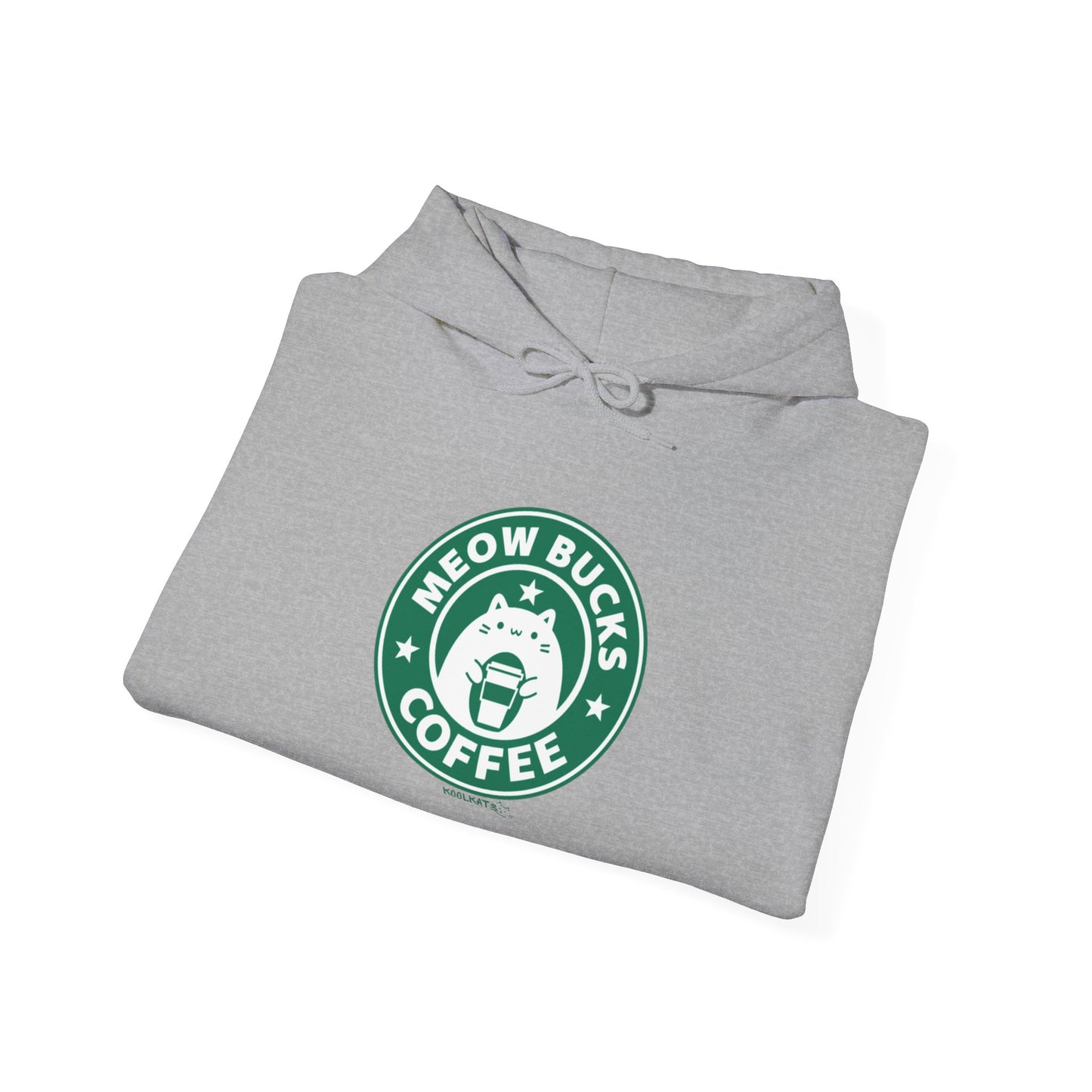 Cozy Unisex Hoodie - Meow Bucks Coffee Design, Perfect for Cat Lovers, Gift for Pet Owners, Casual Wear, Coffee Lovers
