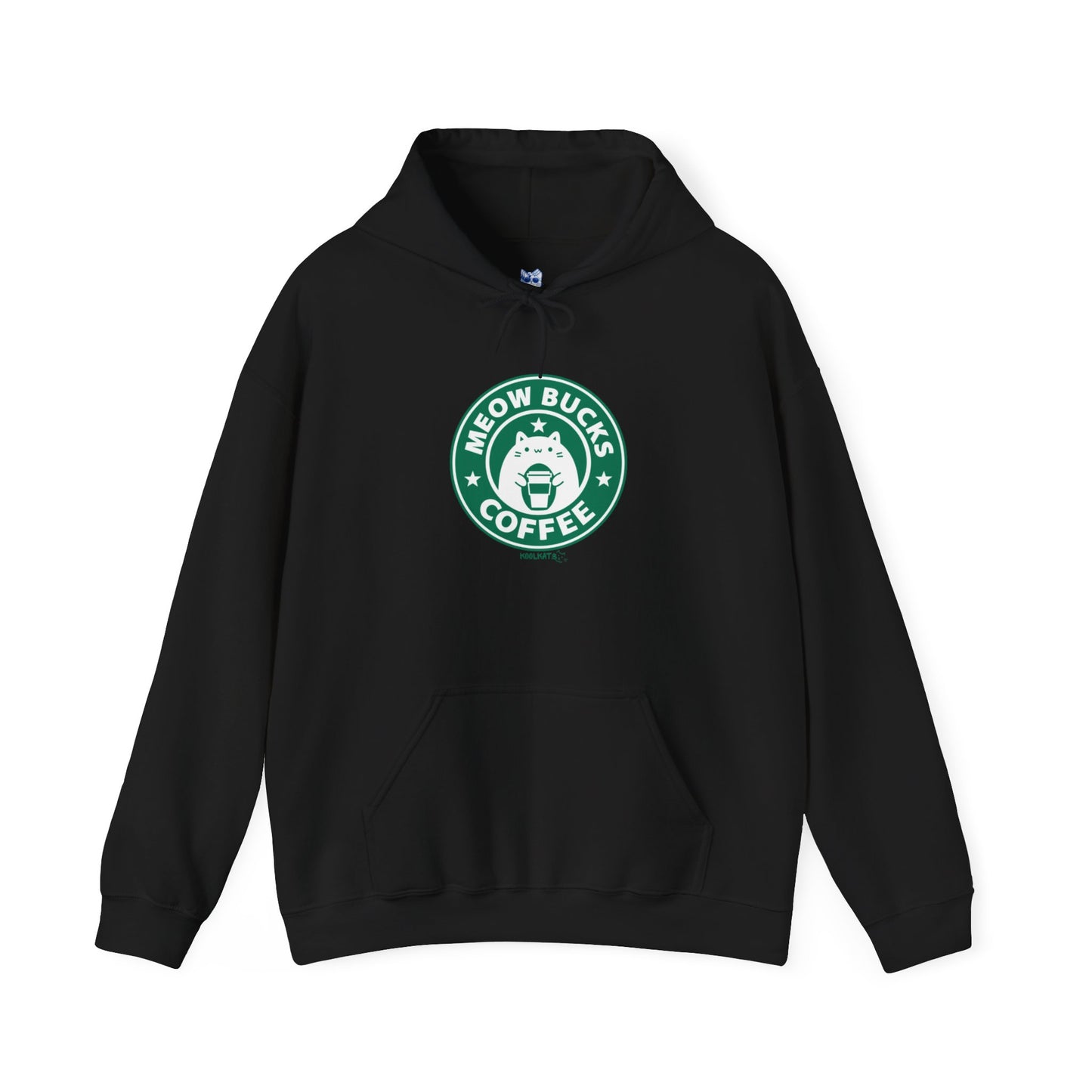 Cozy Unisex Hoodie - Meow Bucks Coffee Design, Perfect for Cat Lovers, Gift for Pet Owners, Casual Wear, Coffee Lovers
