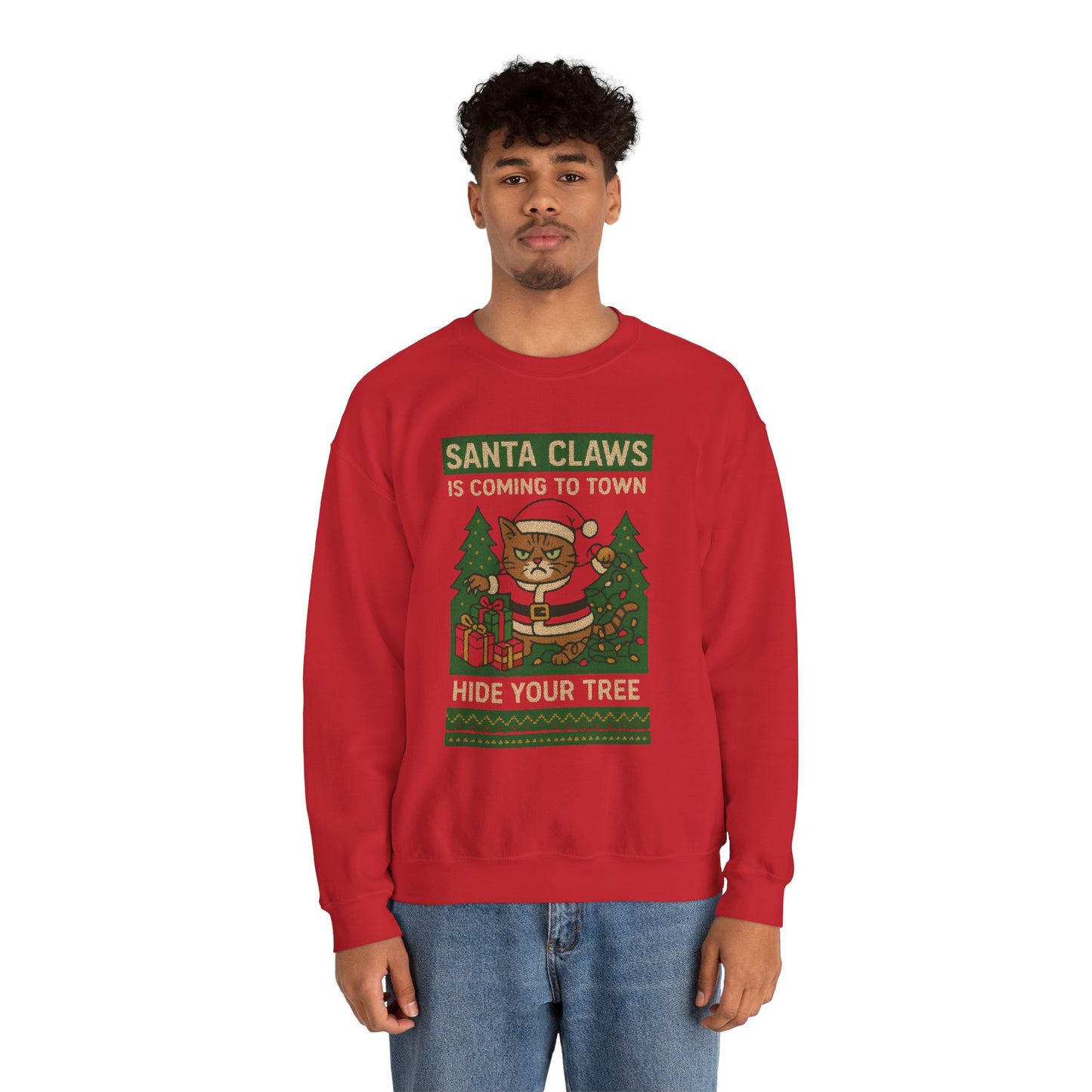 Santa Claws Holiday Crewneck Sweatshirt