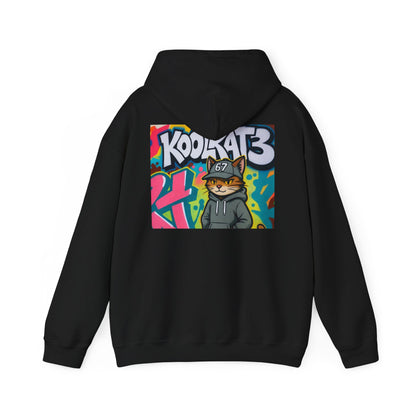 KoolKat3 Graffiti Cat Hoodie — Streetwear Pullover with KoolKat3 Logo