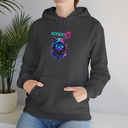 Cat Cyberpunk Hoodie - Kookikat Neon Retro Futuristic Graphic Hooded Sweatshirt
