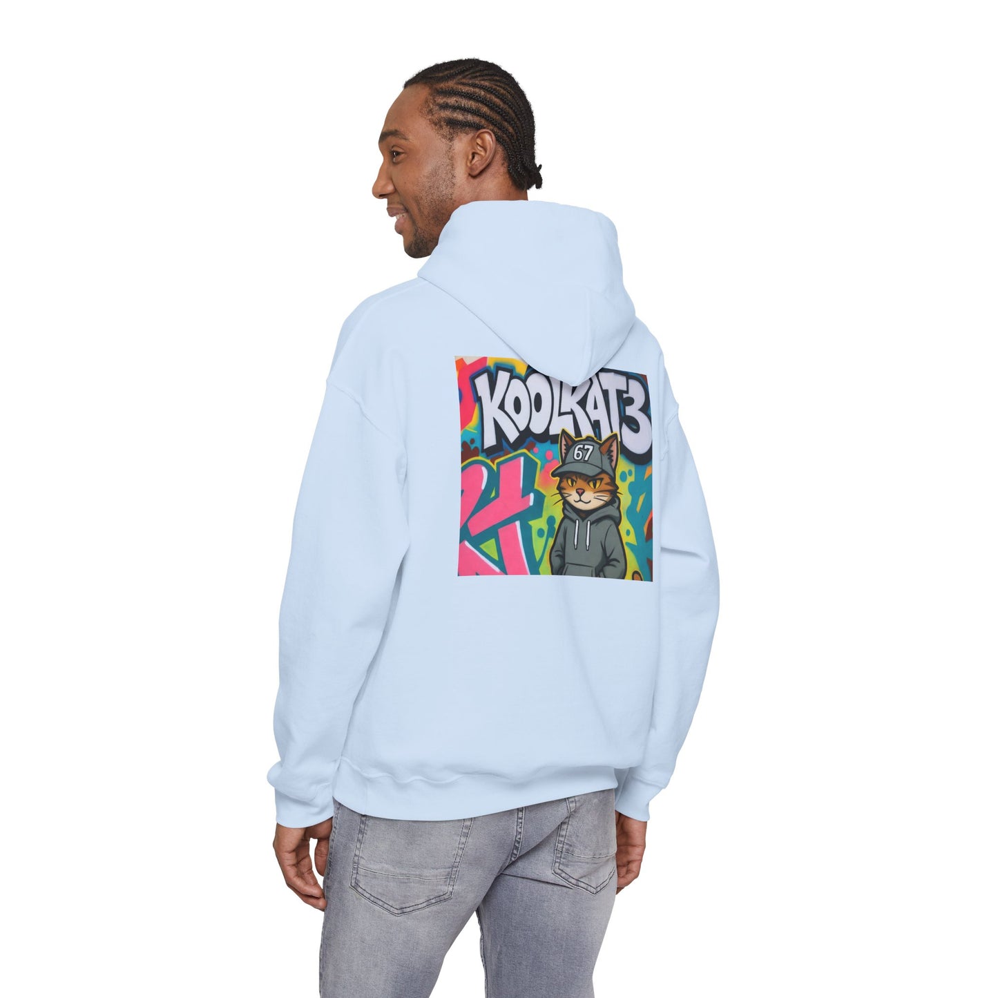 KoolKat3 Graffiti Cat Hoodie — Streetwear Pullover with KoolKat3 Logo