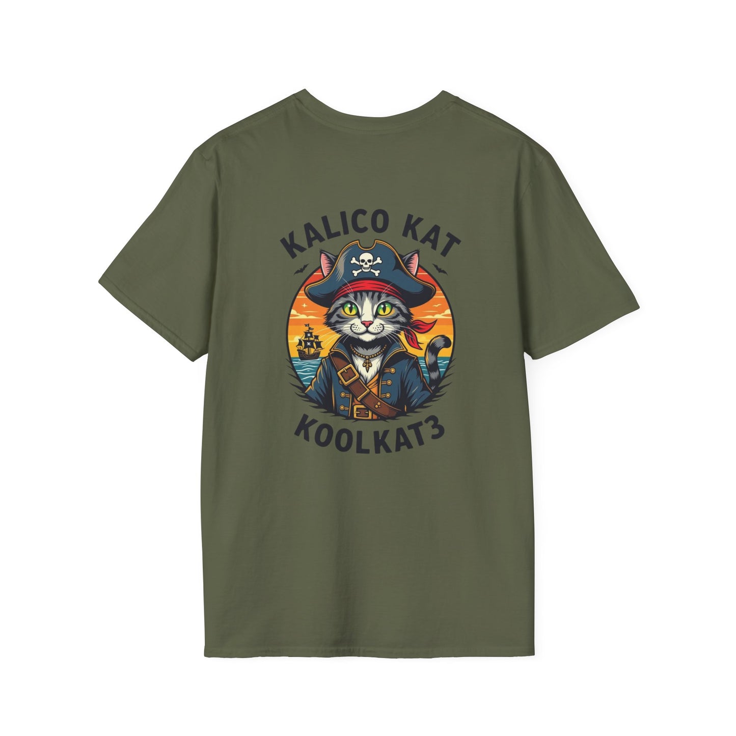Pirate Cat T-Shirt, Fun Unisex Tee, Retro Cat Shirt, Funny Gift for Cat Lovers, Cool Animal Graphic Tee