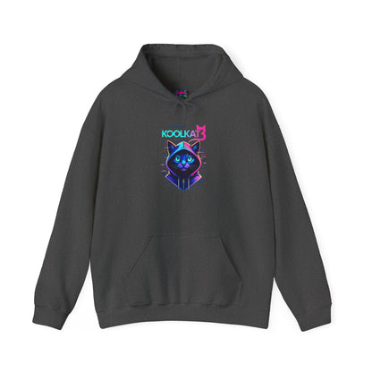 Cat Cyberpunk Hoodie - Kookikat Neon Retro Futuristic Graphic Hooded Sweatshirt