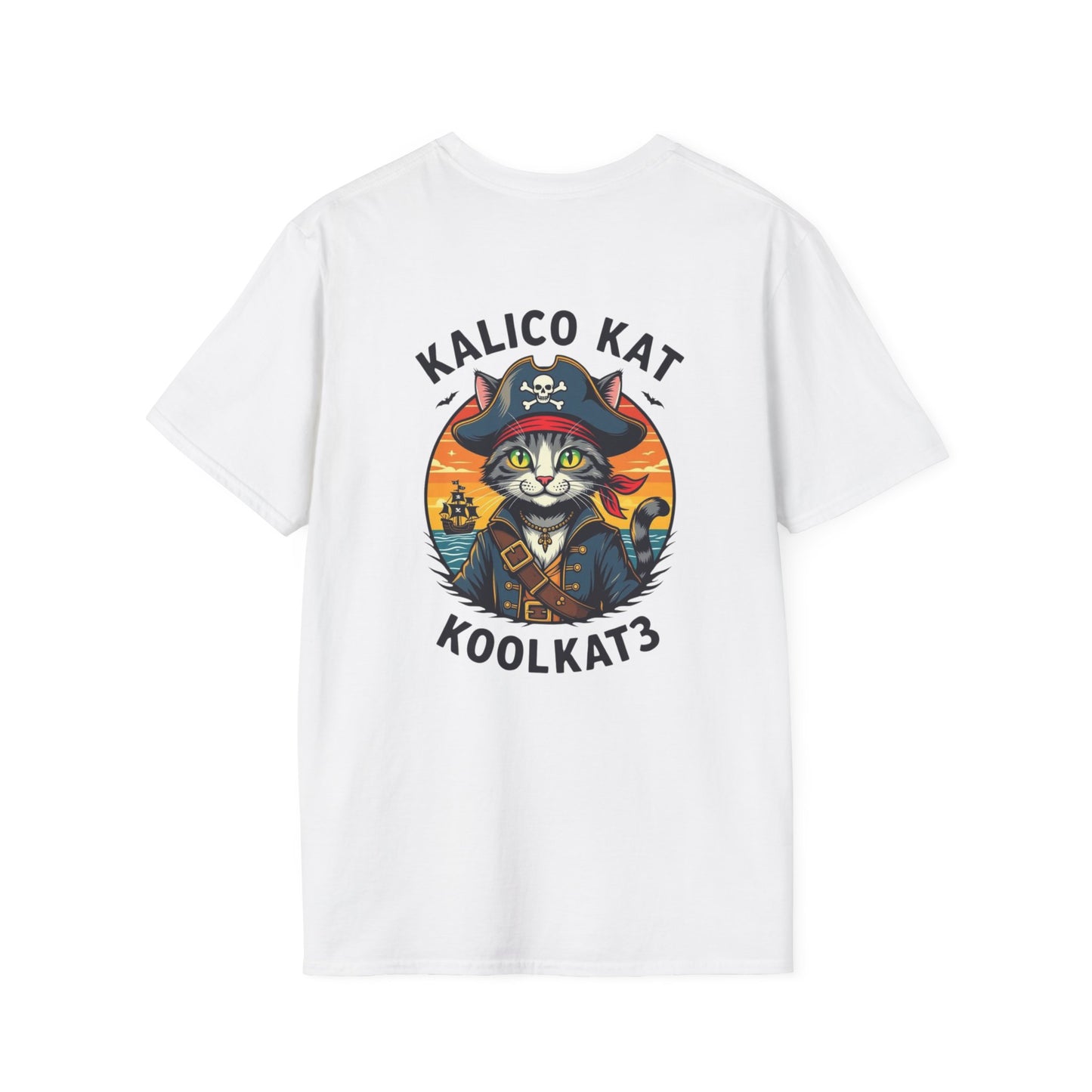 Pirate Cat T-Shirt, Fun Unisex Tee, Retro Cat Shirt, Funny Gift for Cat Lovers, Cool Animal Graphic Tee