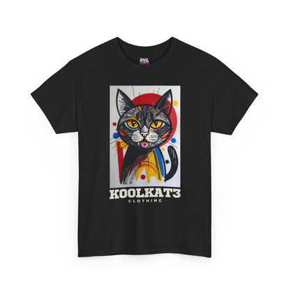 Cat Portrait T‑Shirt — Colorful KoolKat3 Graphic Tee