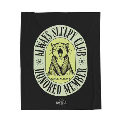 Cozy Plush Blanket - Always Sleepy Club, Soft Throw for Naps, Home Decor, Gift for Sleep Lovers, Comfy Bed Spread