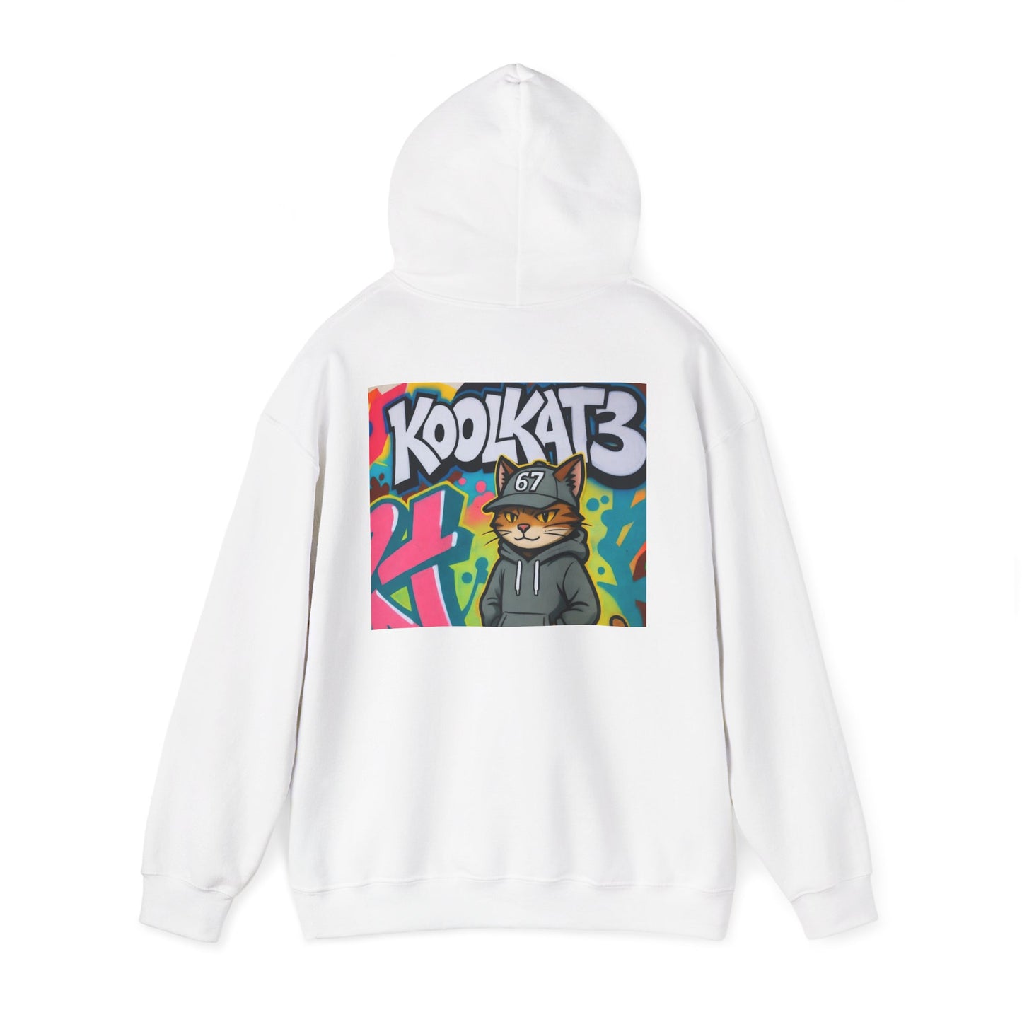 KoolKat3 Graffiti Cat Hoodie — Streetwear Pullover with KoolKat3 Logo