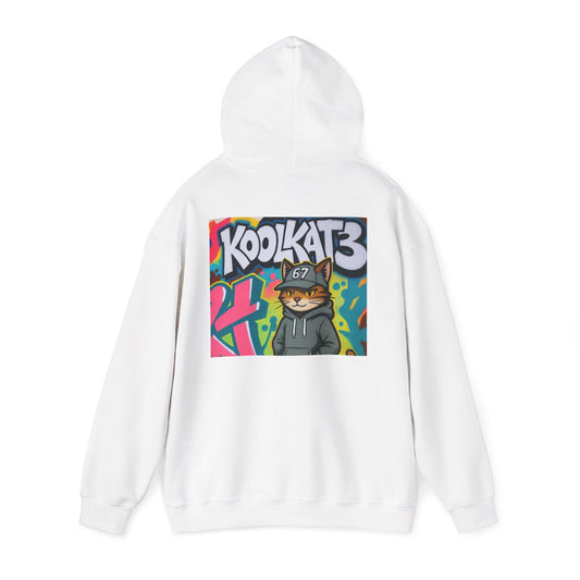 KoolKat3 Graffiti Cat Hoodie — Streetwear Pullover with KoolKat3 Logo