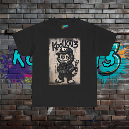 KoolKat3 Street Art Cat T‑Shirt — Retro Graffiti Cartoon Tee