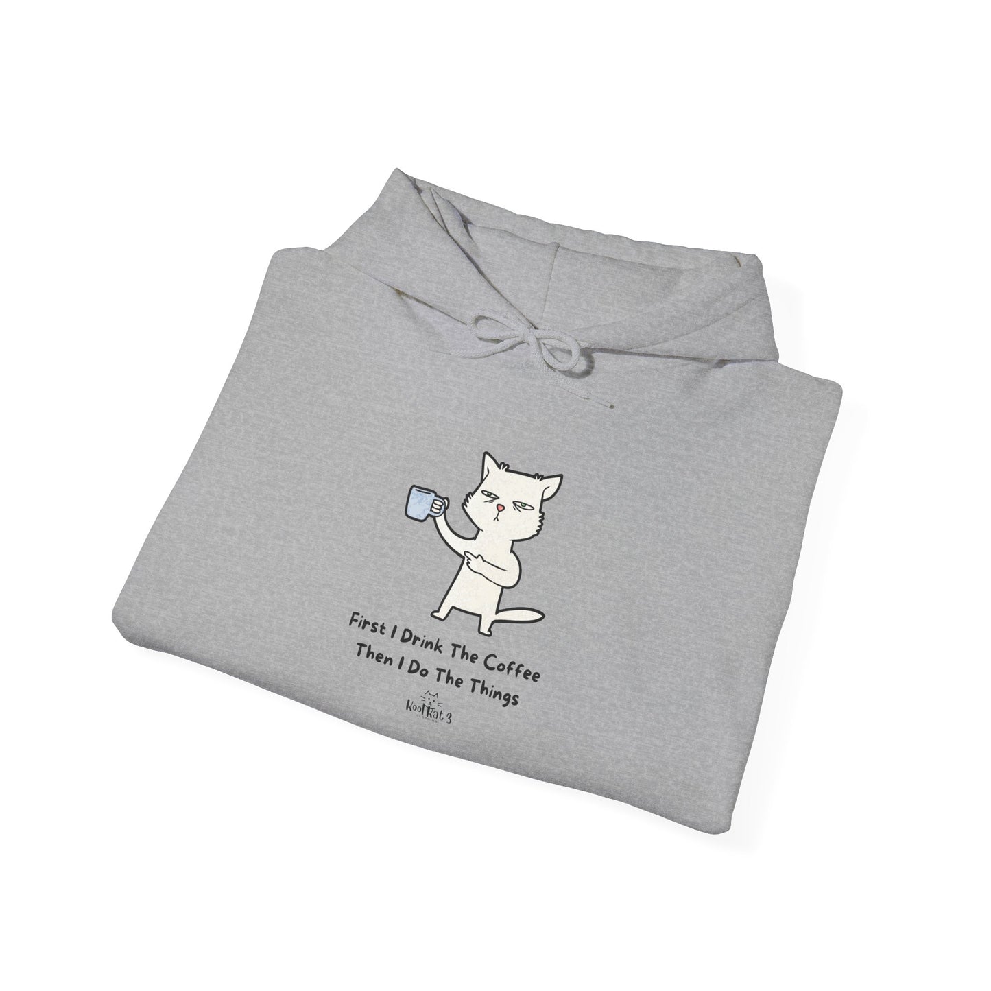 Coffee-Loving Cat Hoodie | Cute Unisex Sweatshirt, Cozy Pullover for Cat Lovers, Gift for Pet Owners, Fun Animal Apparel