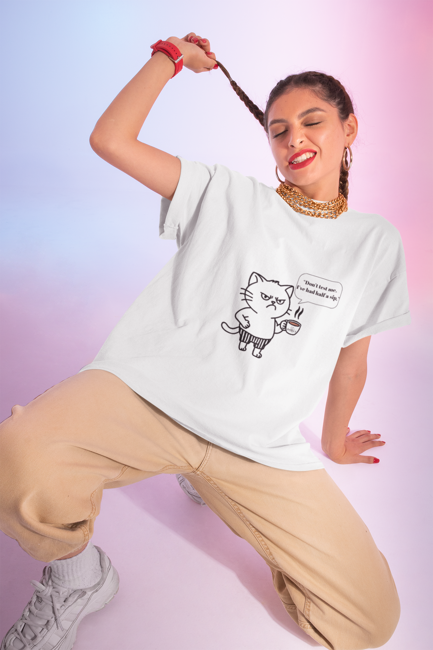 Funny Cat Graphic T-Shirt, Gift for Cat Lovers, Humorous Tee, Pet Lover Apparel, Casual Wear, Birthday Gift, Cute Cat Design