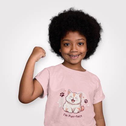 Adorable Toddler Cat Tee Shirt, Perfect Gift for Cat Lovers, Cute Baby T-Shirt for Birthdays, Pet-themed Apparel, Toddler Short Sleeve Top