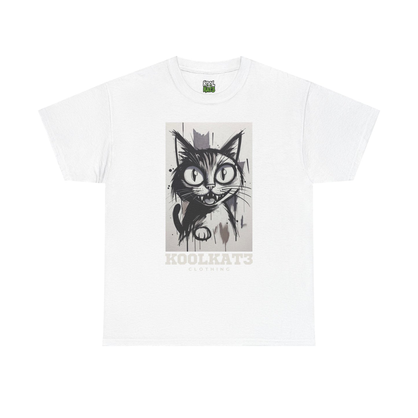 Cat Portrait T-Shirt — KoolKat3 Black Sketch Graphic Tee