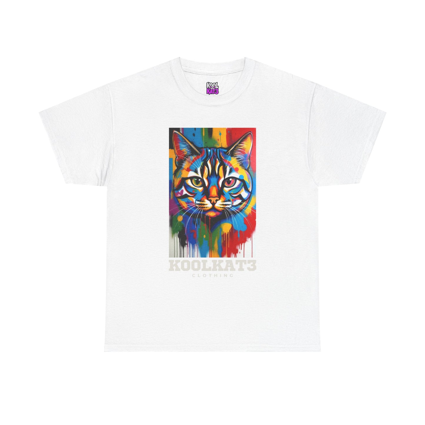 Cat Art T-Shirt — Colorful Drip Pop Art Kitty Tee