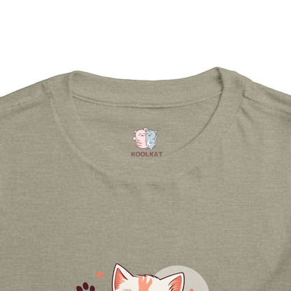 Adorable Toddler Cat Tee Shirt, Perfect Gift for Cat Lovers, Cute Baby T-Shirt for Birthdays, Pet-themed Apparel, Toddler Short Sleeve Top