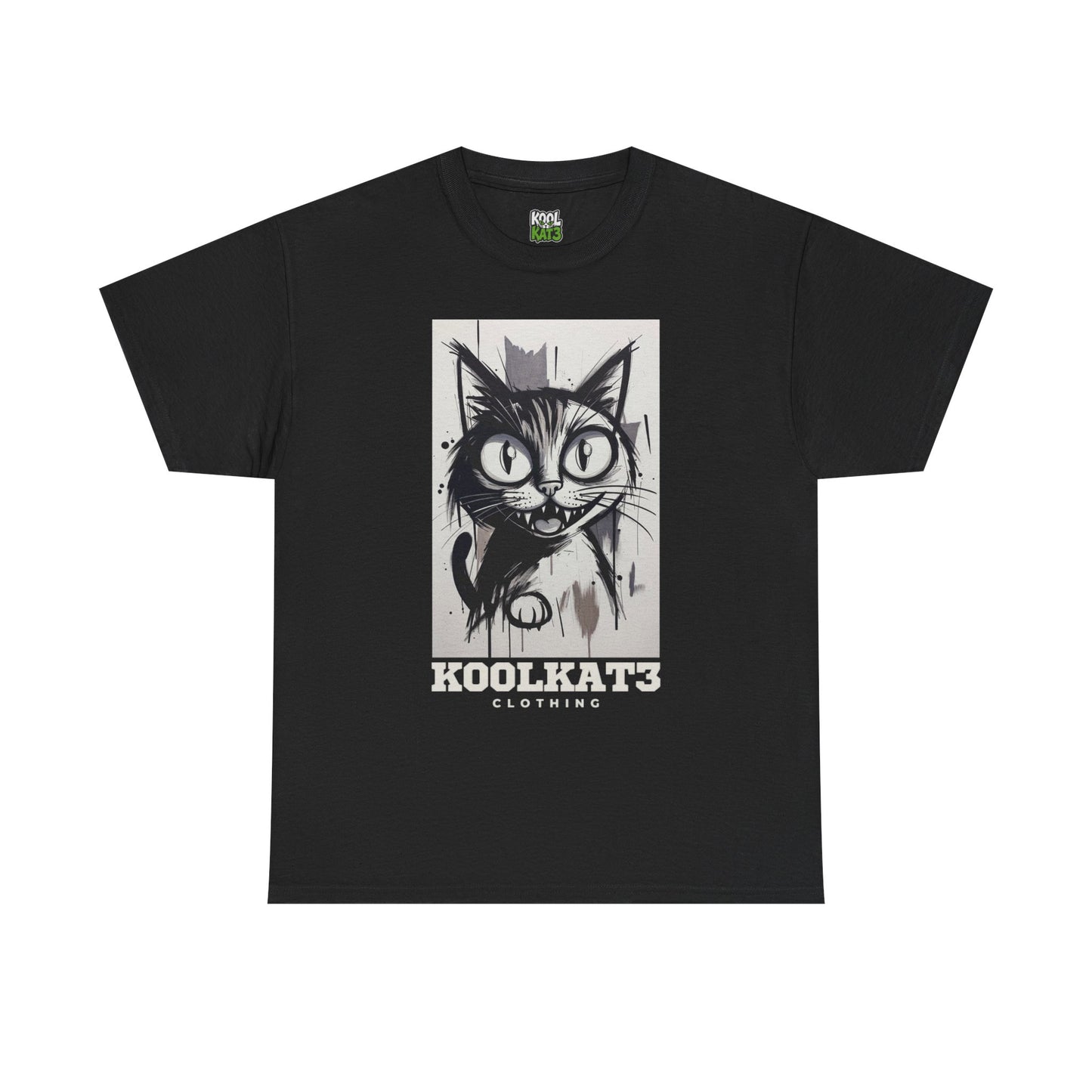 Cat Portrait T-Shirt — KoolKat3 Black Sketch Graphic Tee