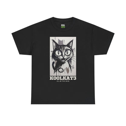 Cat Portrait T-Shirt — KoolKat3 Black Sketch Graphic Tee