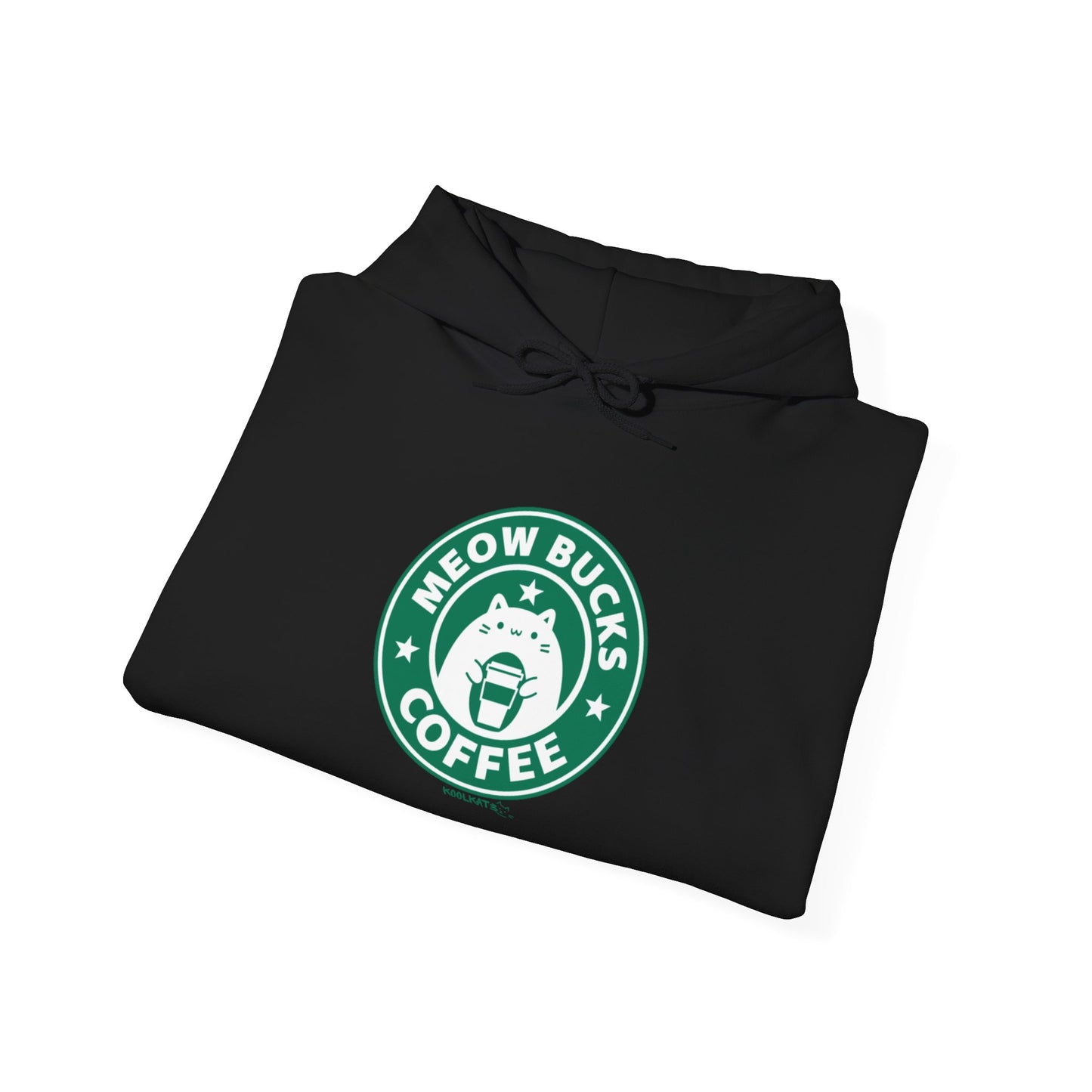 Cozy Unisex Hoodie - Meow Bucks Coffee Design, Perfect for Cat Lovers, Gift for Pet Owners, Casual Wear, Coffee Lovers