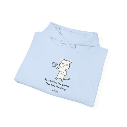 Coffee-Loving Cat Hoodie | Cute Unisex Sweatshirt, Cozy Pullover for Cat Lovers, Gift for Pet Owners, Fun Animal Apparel