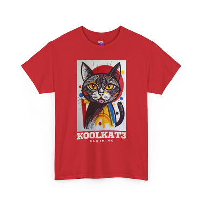 Cat Portrait T‑Shirt — Colorful KoolKat3 Graphic Tee