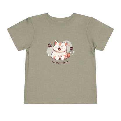 Adorable Toddler Cat Tee Shirt, Perfect Gift for Cat Lovers, Cute Baby T-Shirt for Birthdays, Pet-themed Apparel, Toddler Short Sleeve Top