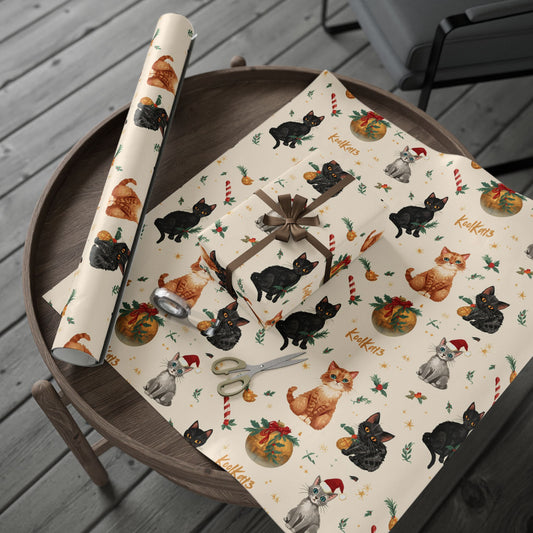 Festive Gift Wrapping Paper Roll - Holiday Designs with Pineapples and Candy Canes